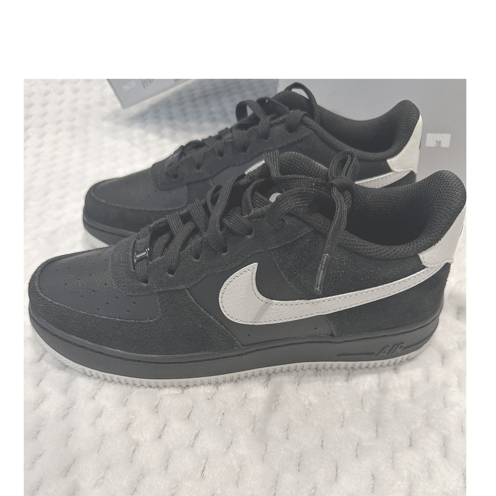 Nike Air Force 1 LV8 2 GS Black Light Bone Suede Leather HV4760-001 Kids Size 6Y